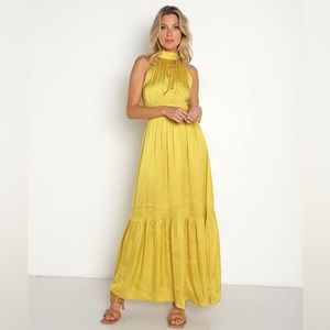 Cleobella Margot Ankle Dress - Chartreuse SMALL